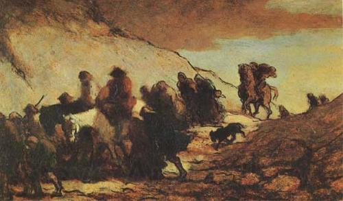Honore  Daumier The Emigrants (mk09) Spain oil painting art
